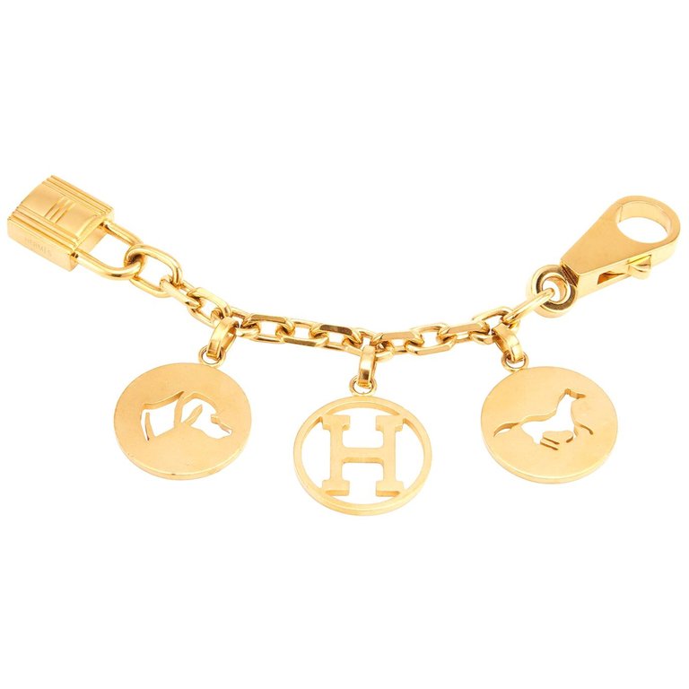 Hermes Charm Gold Breloque Horse Dog H 